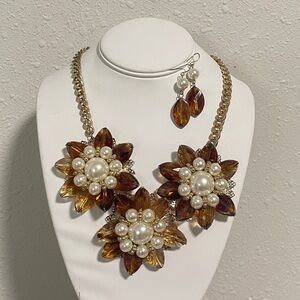 Statement Floral Necklace & Earring Set